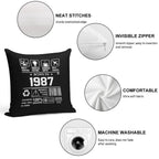 1987 Birthday Party Organic Soft Home Decor Throw Pillow