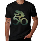 50th Birthday Mountain Bike Tour Cycling Lover Bicycle Rider  Heathered Texture T-Shirt