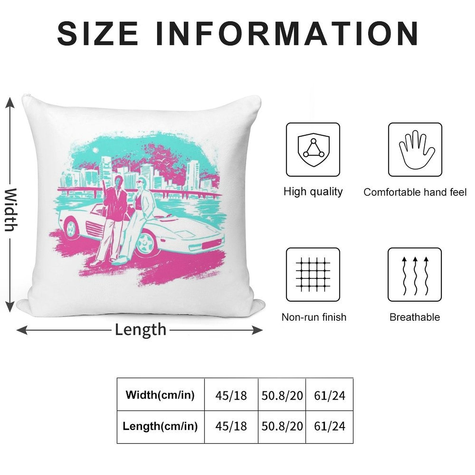 Miami Vice Sunset Soft Ultra-Soft Texture Throw Pillow