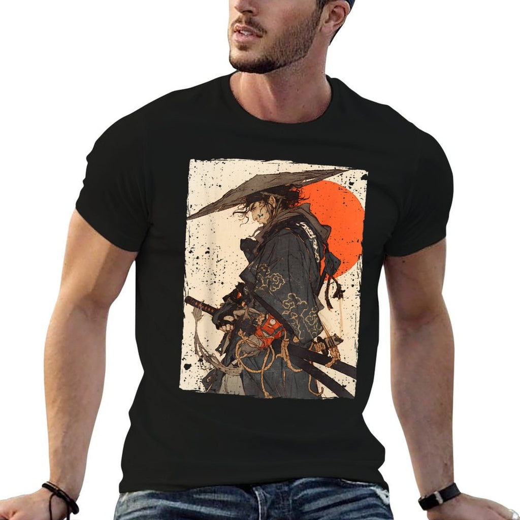Japan Samurai Warrior Fighter Ukiyo Ink Artwork Samurai  Odor-resistant T-Shirt