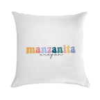 Manzanita Oregon Groovy Rainbow Pastel Lettering Soft Warmth Comfort Throw Pillow