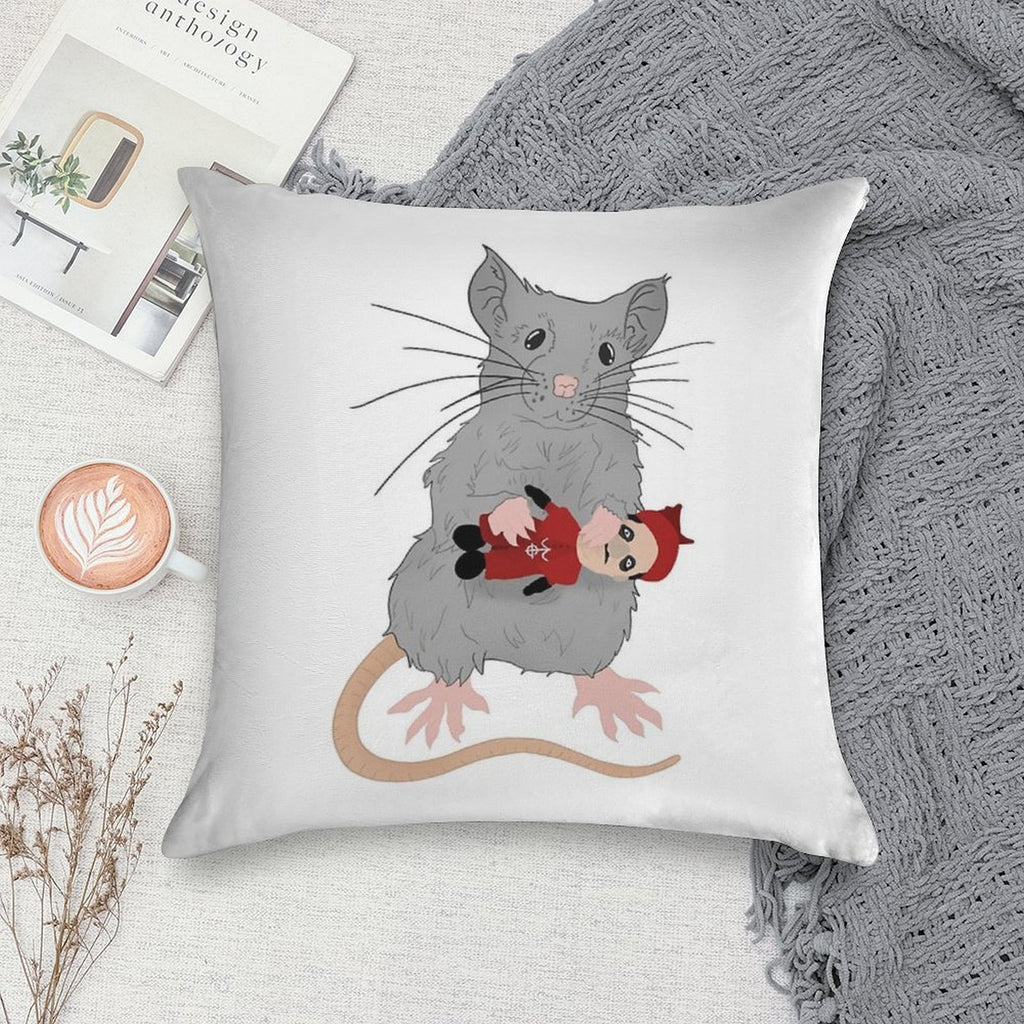 Rat with Plushia Soft Style Accent Throw Pillow