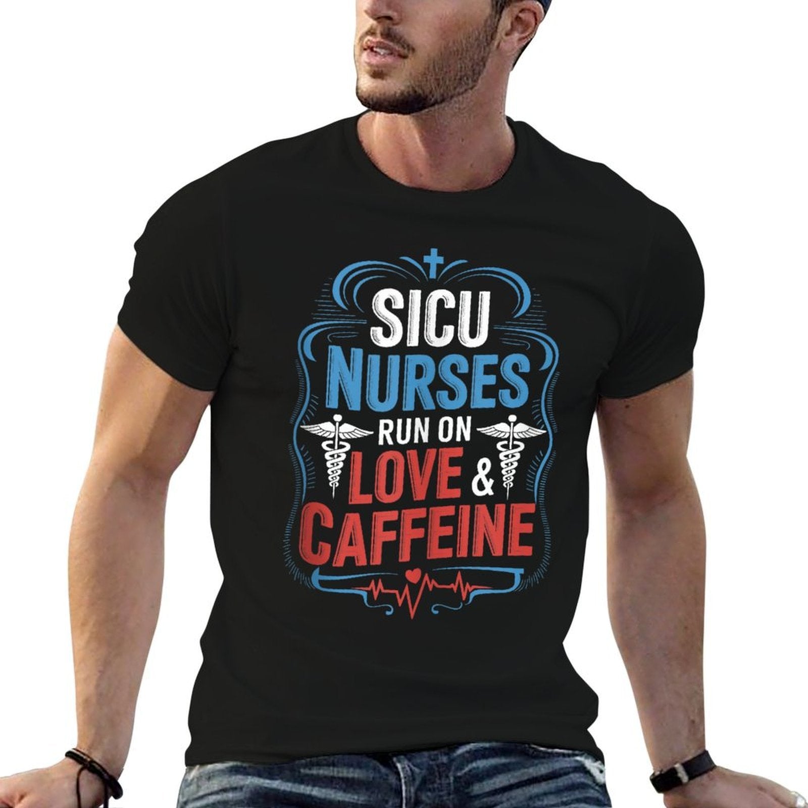 Medical SICU Nurse Design for Surgical Intensive Care Unit  High-quality Stitching T-Shirt