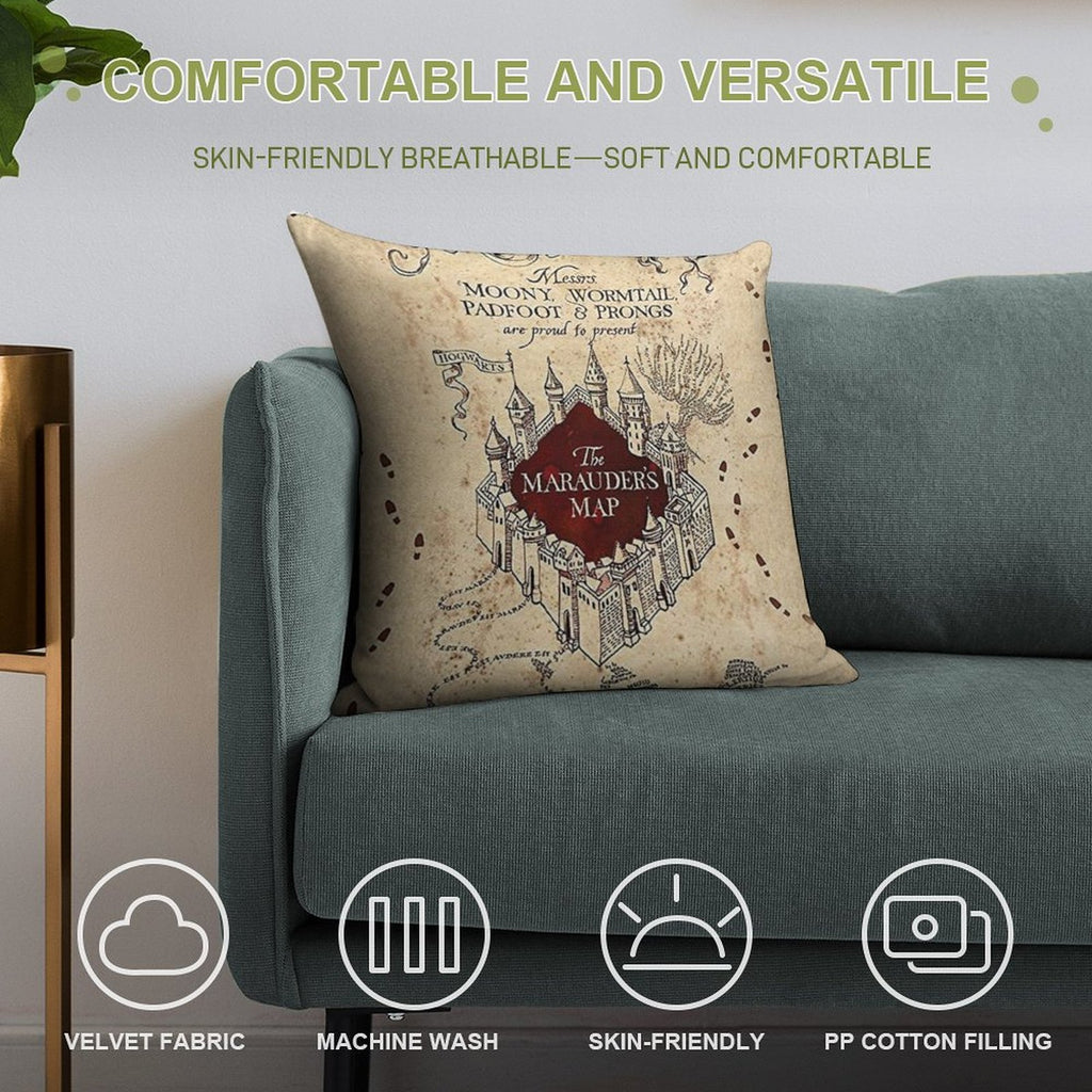 The Marauder’s Map Soft Reinforced Edging Throw Pillow