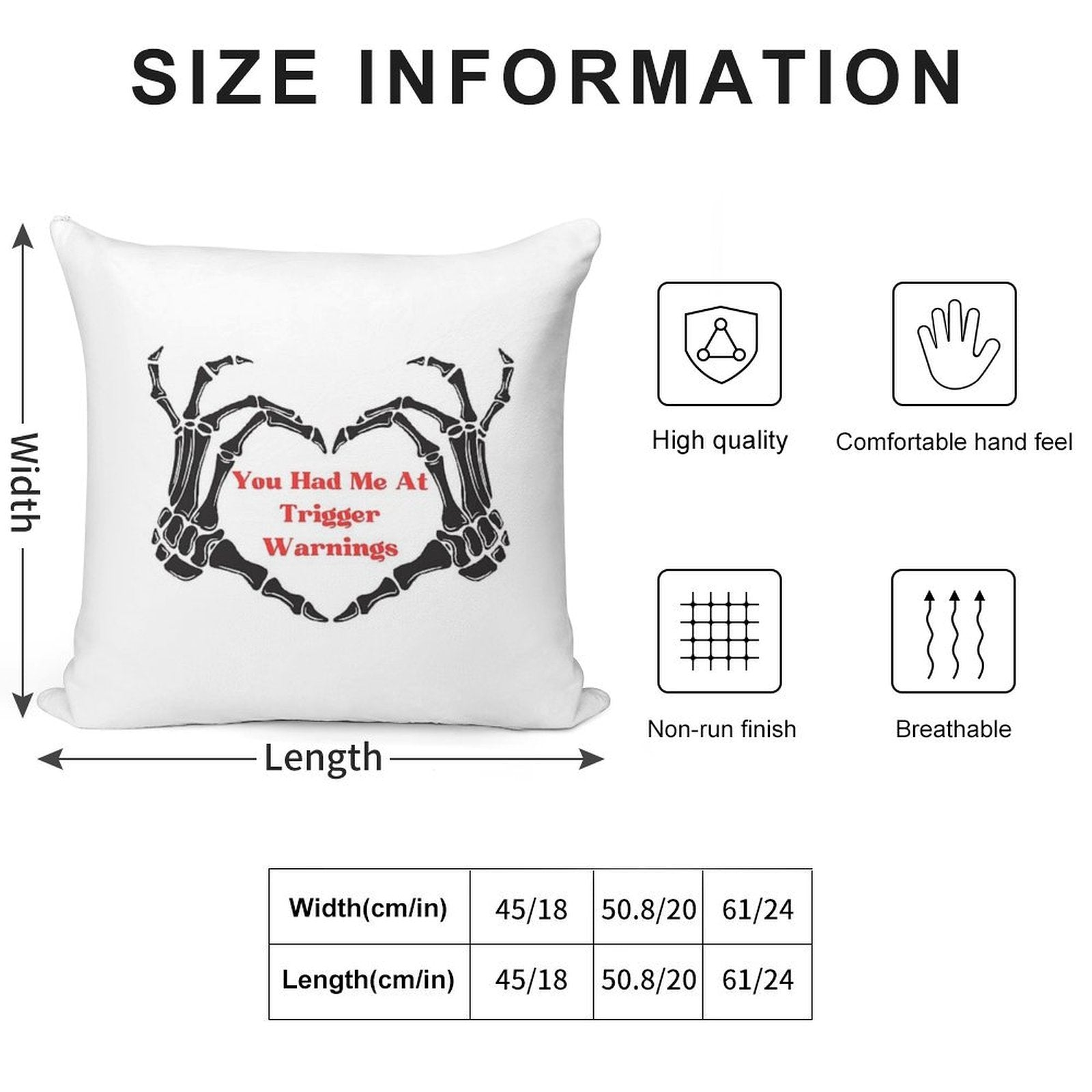 You Had Me At Trigger Warnings, Bookish Sticker, Waterproof Sticker, Book Club Vinyl Soft Shrink-Resistant Throw Pillow