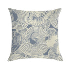 Shells And Swirls, Cool Gray And Cream Soft Washable Throw Pillow