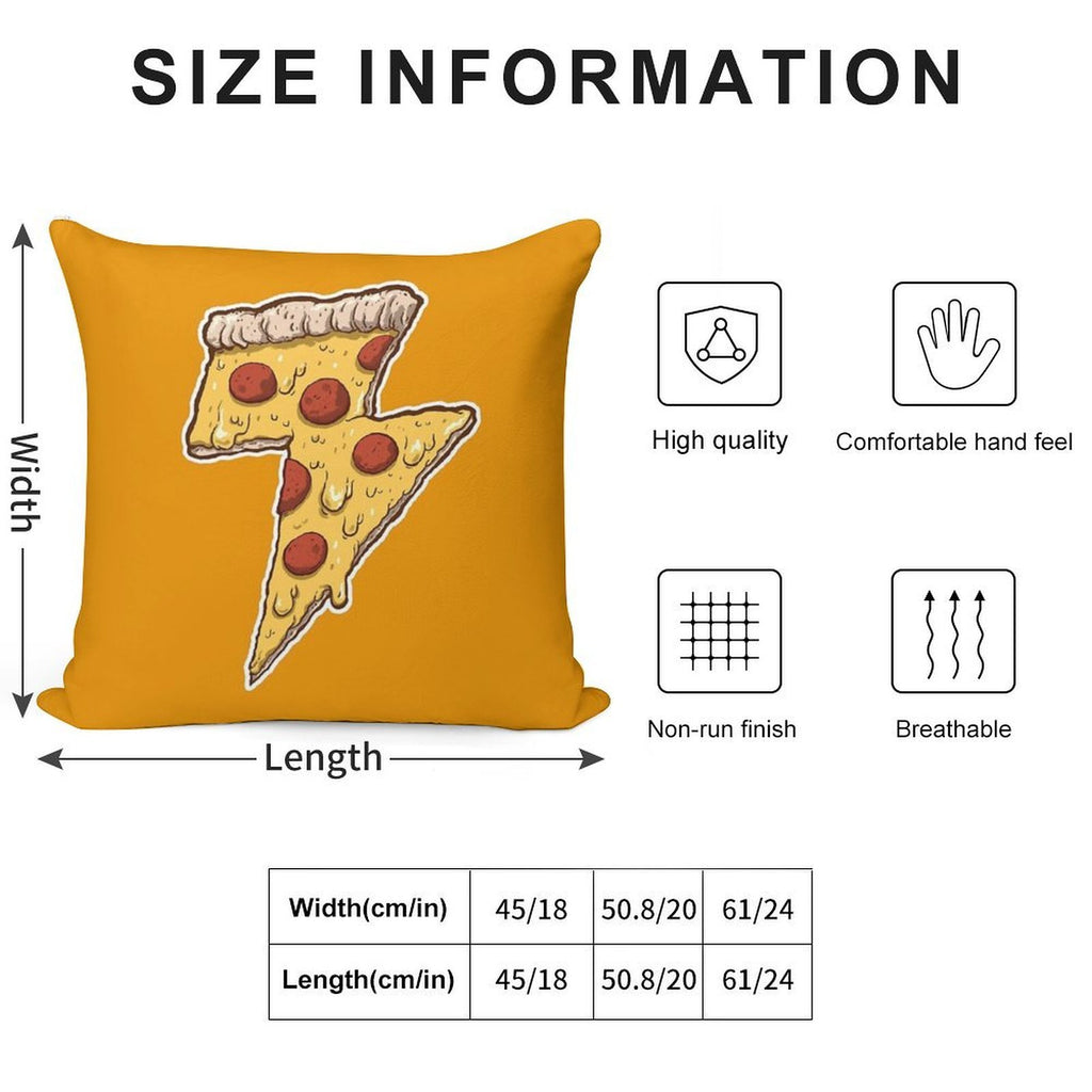 Thunder Cheesy Pizza Soft Durable Construction Throw Pillow