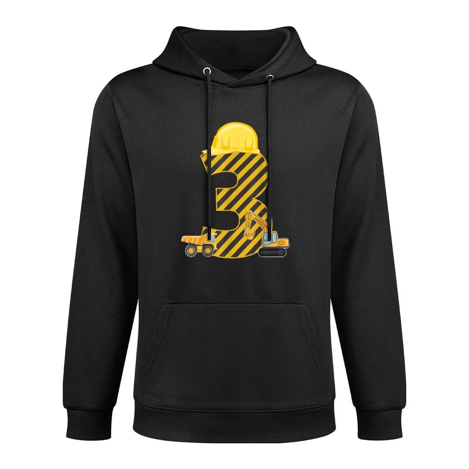 Three 3yr 3rd Birthday Construction Outfit Boy 3 Years Old Pilling-Resistant Hoodie
