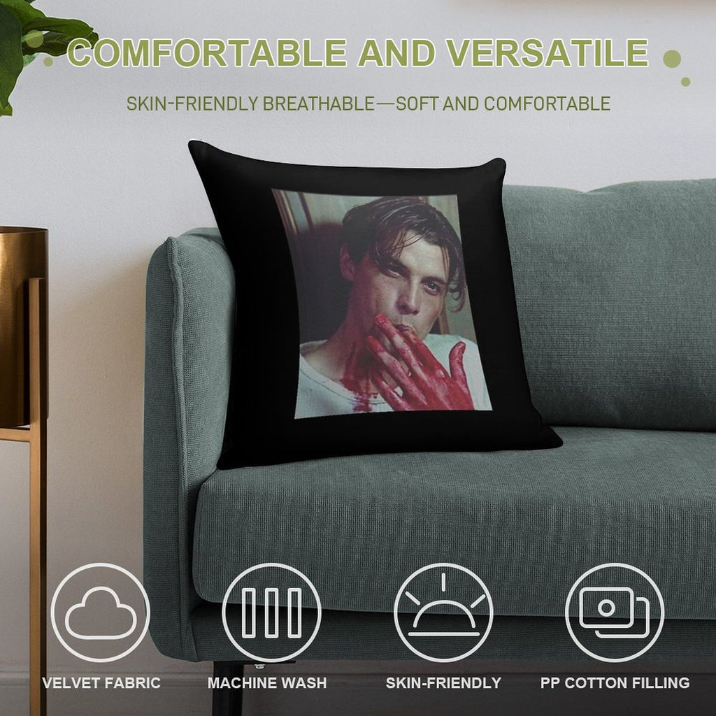 Billy Loomis Scream Finger Suck Soft Bedroom Essential Throw Pillow
