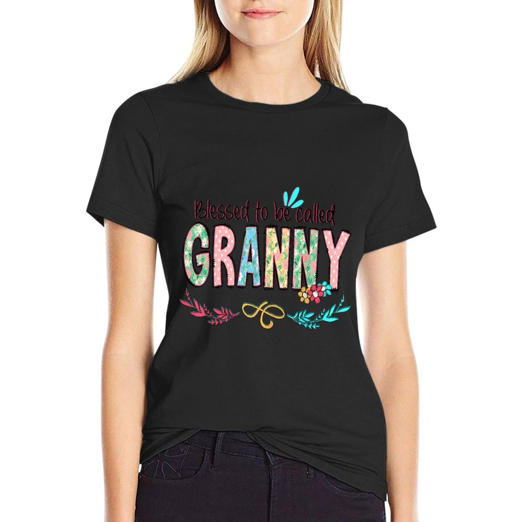 Blessed to Be Called Granny Floral Mother&#39;s Day  Rolled Sleeves T-Shirt