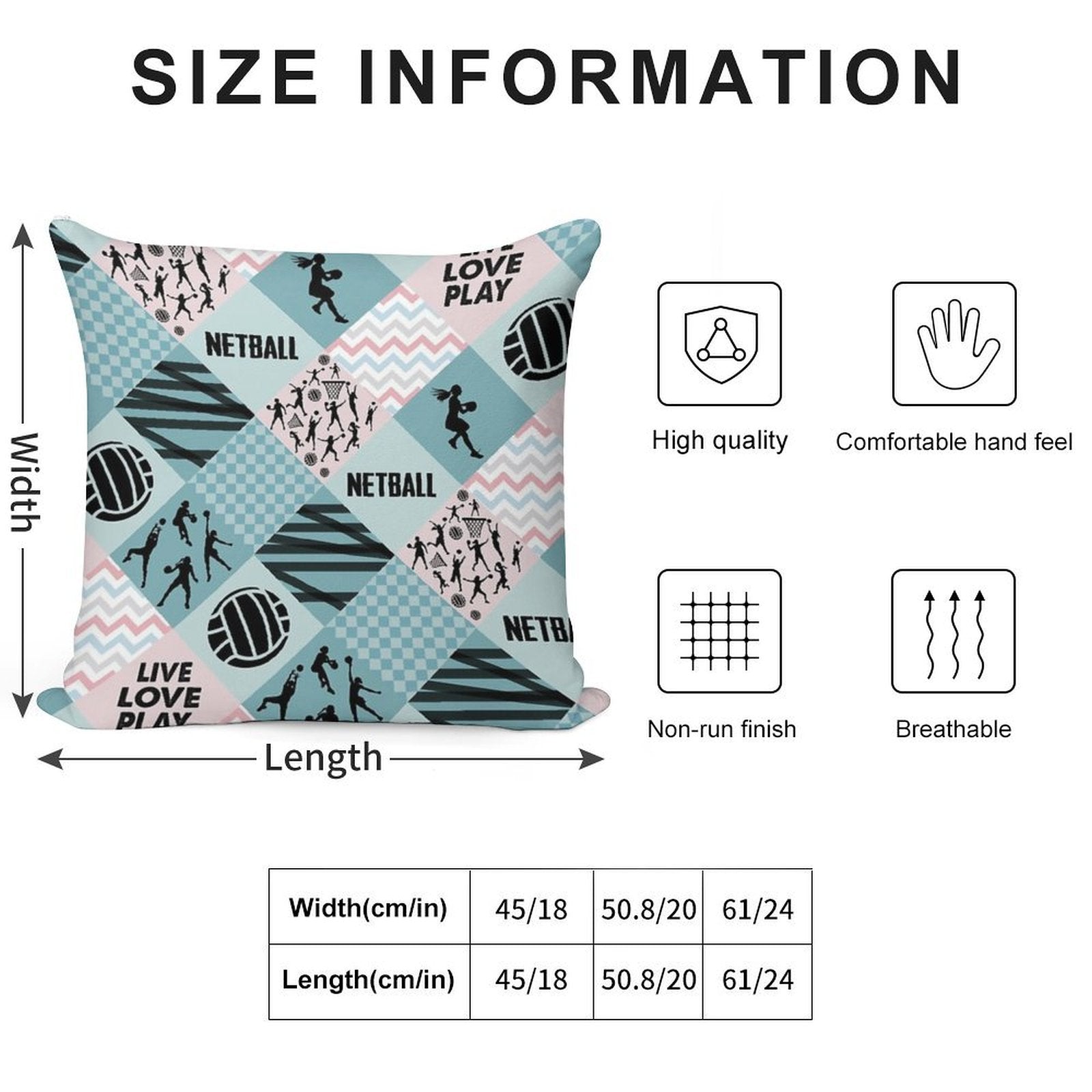 NETBALL PATTERN CROSS Soft Skin-Friendly Throw Pillow