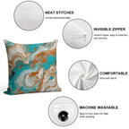 Turquoise Marble Texture With Light Earth Soft Ultra-Soft Texture Throw Pillow