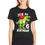 Kids Its My 6th Birthday Six Year Old Dino Dinosaur  Tagless Design T-Shirt