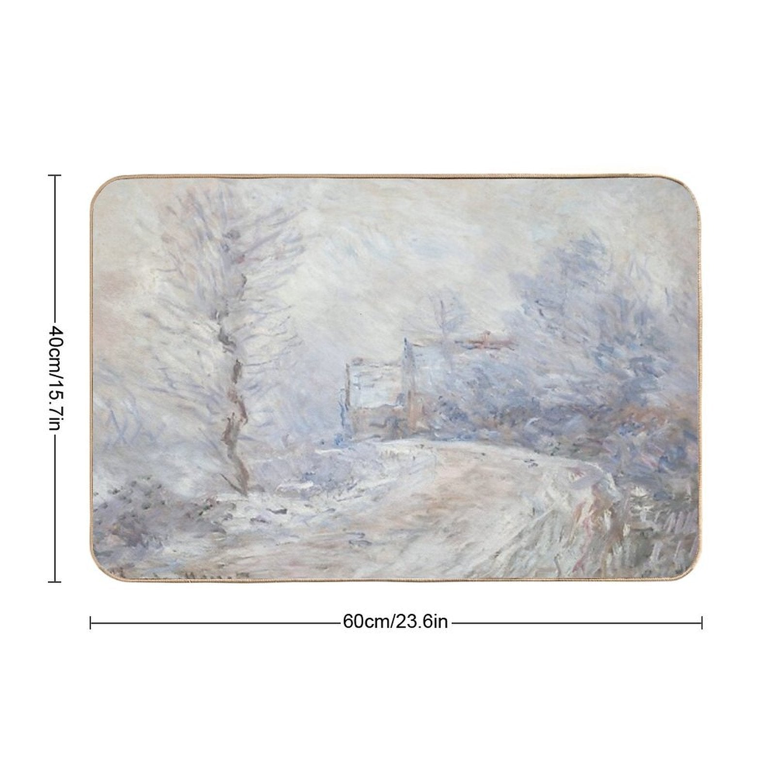 70.The Entrance to Giverny Under The Snow, by Oscar-Claude Monet  Pet-Safe Bath Mat