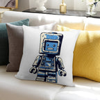 Almost Blue Robot Soft Easy Maintenance Throw Pillow