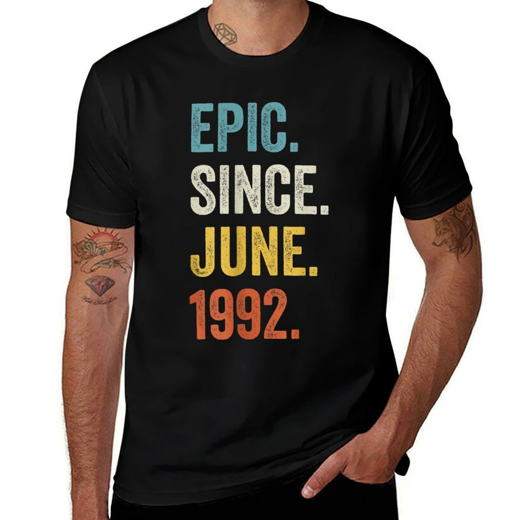 30 Years Old Epic Since June 1992 30th Birthday  Graphic-printed T-Shirt