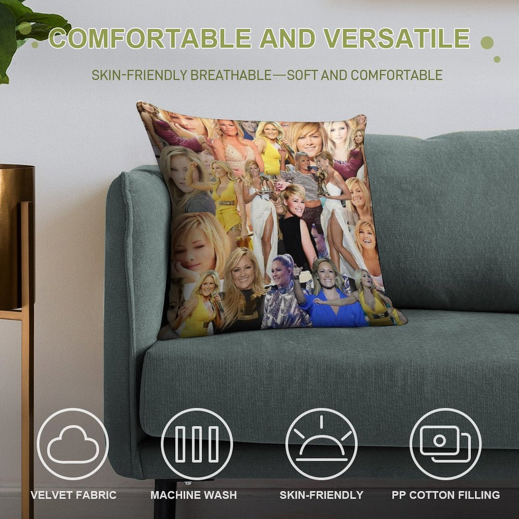 Helene Fischer German Singer Abstract Collage Pattern Soft Bedroom Essential Throw Pillow