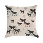 Horses Soft Reinforced Edging Throw Pillow