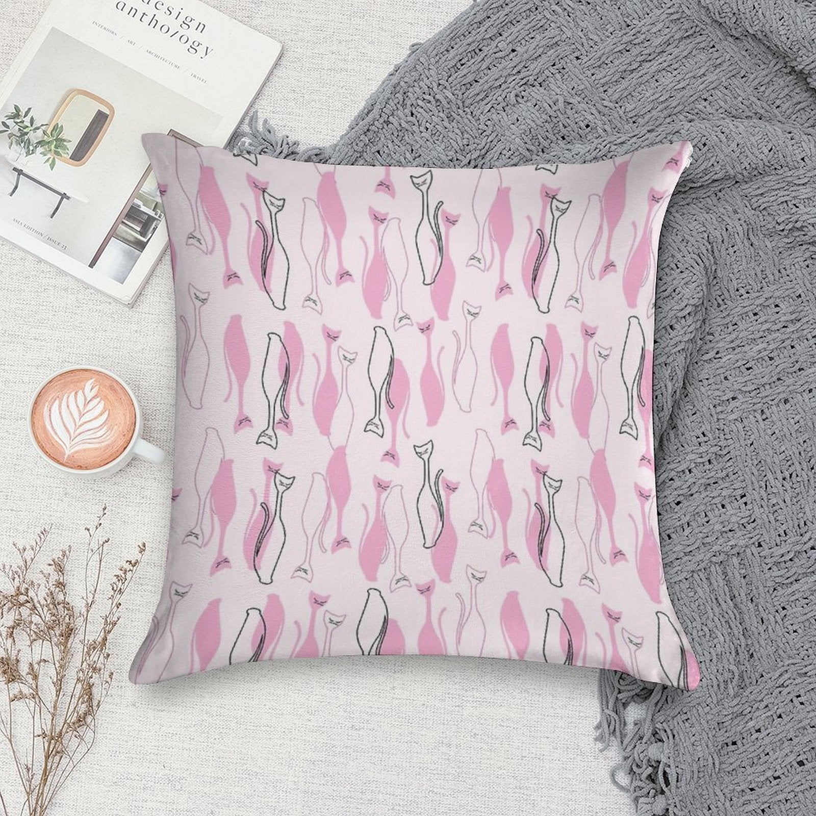 Atomic Kitties Soft Gift Ready Throw Pillow