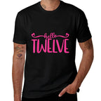 Hello Twelve 12 Years Old Cute For Girls, Pink 12th Birthday  Moisture-wicking T-Shirt