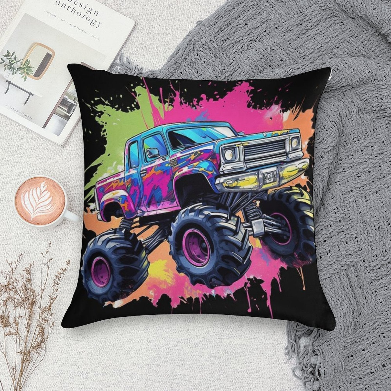 Cool Truck Soft Bedroom Essential Throw Pillow