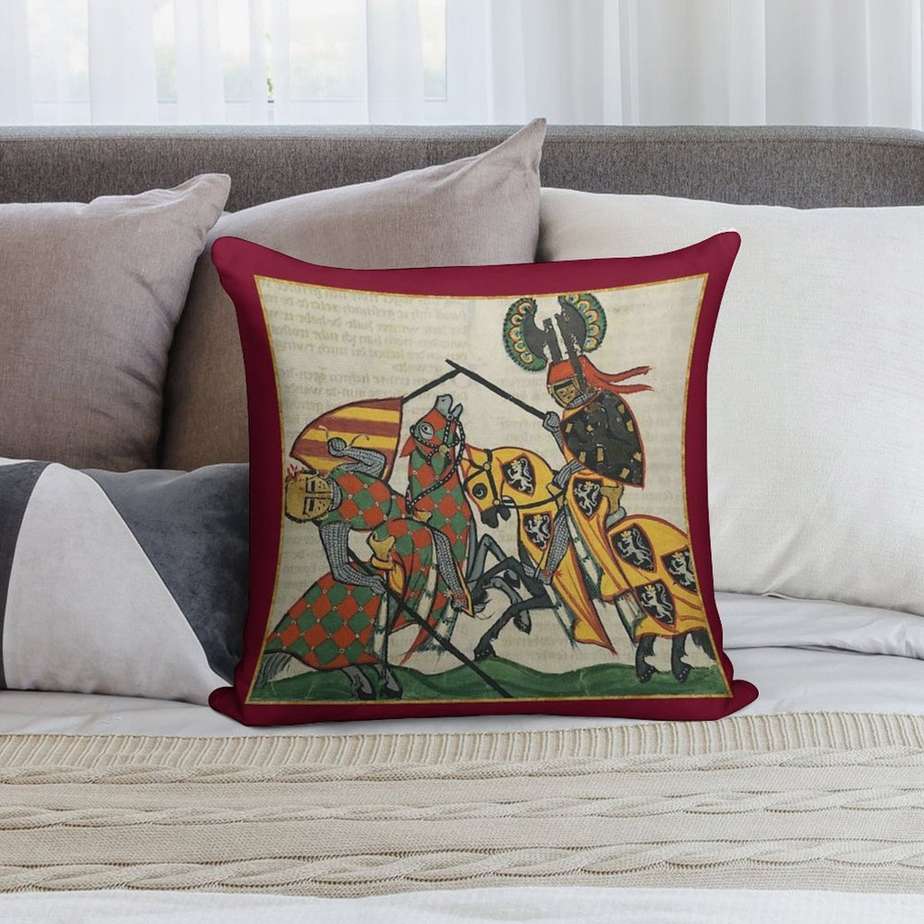 The Joust Medieval Illumination Soft Anti-Pilling Throw Pillow