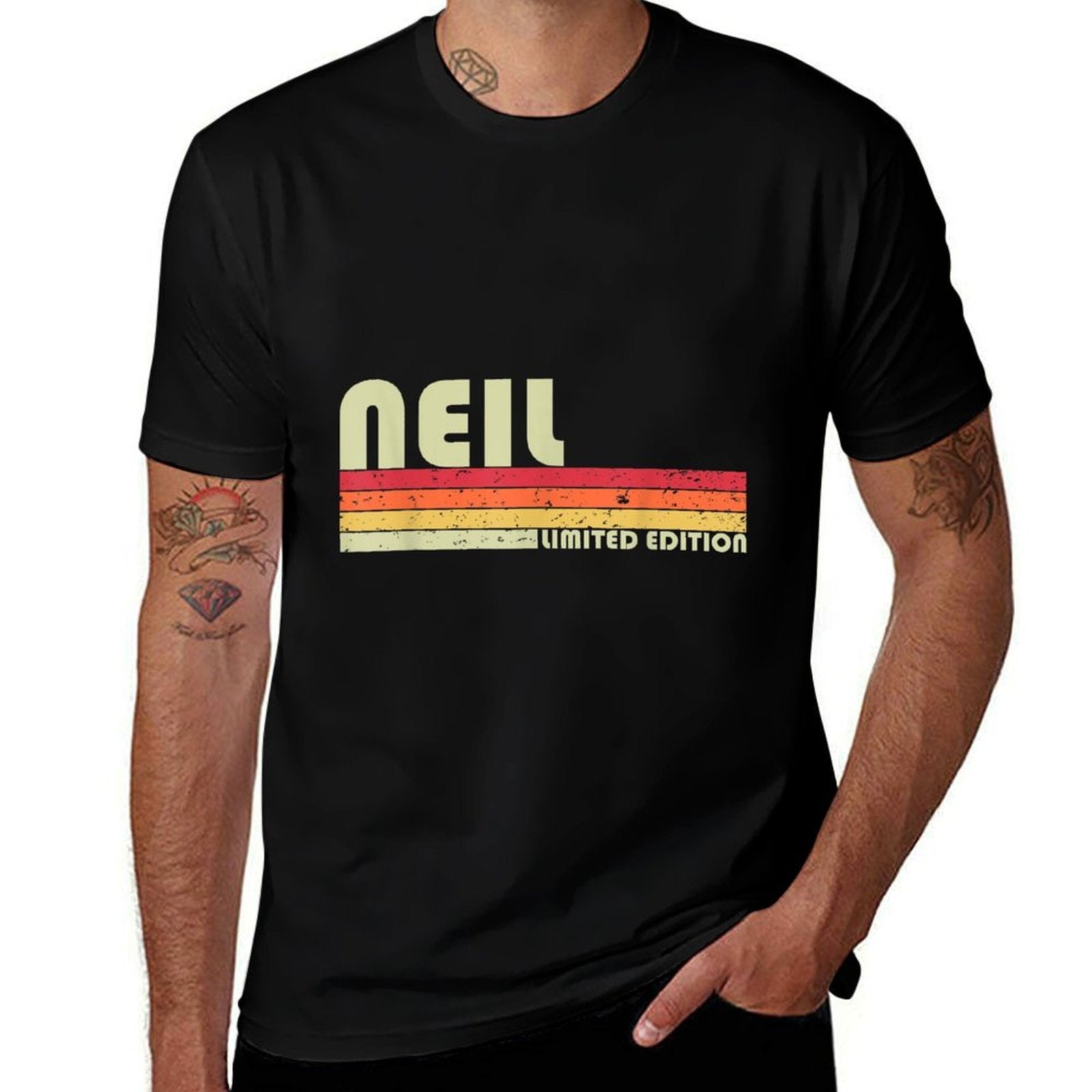 Custom Men Dad Boy Husband Christmas 80s 90s Style NEIL Gift Name Personalized Funny Retro Vintage Birthday  Quick-drying T-Shirt
