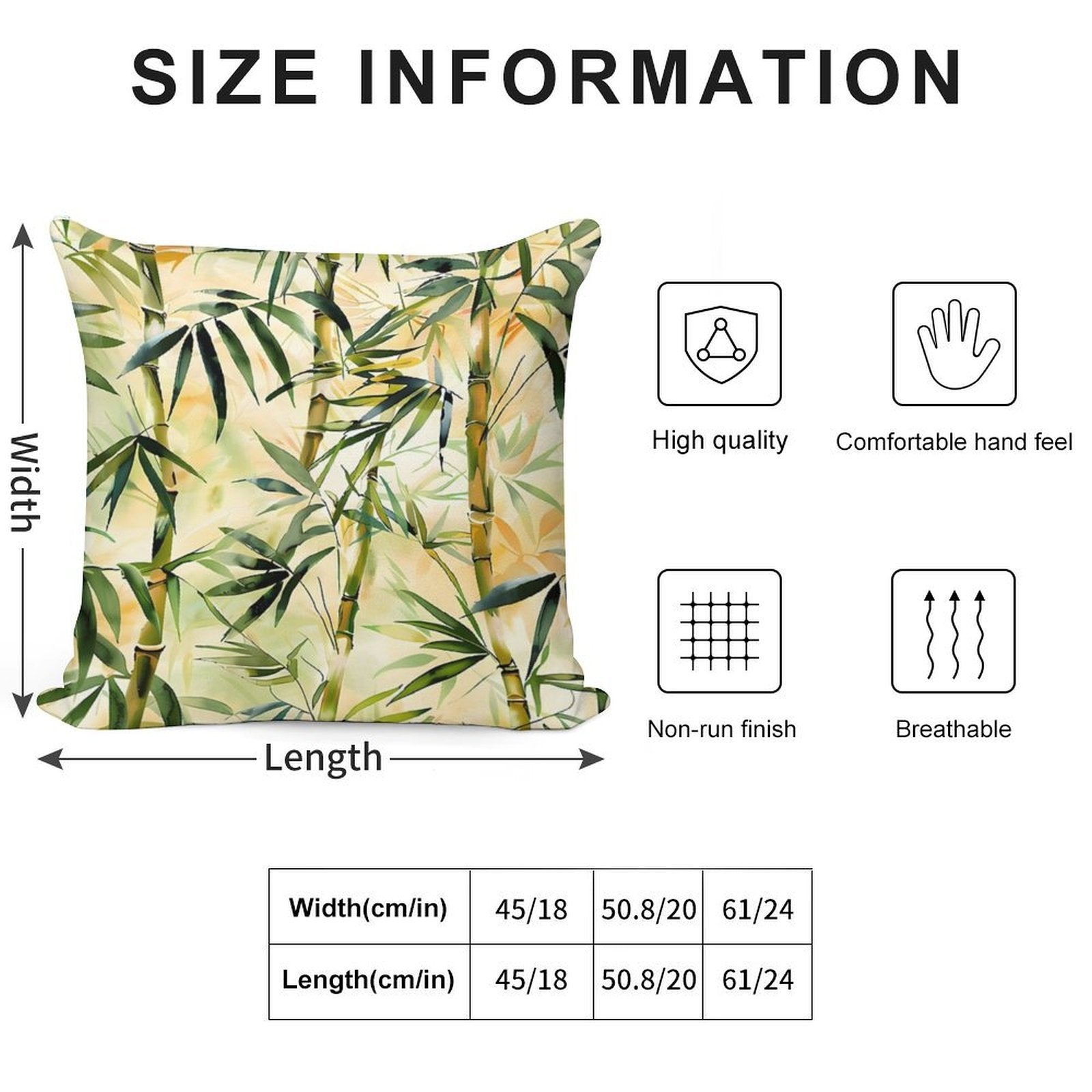 Bamboo Soft Easy Maintenance Throw Pillow