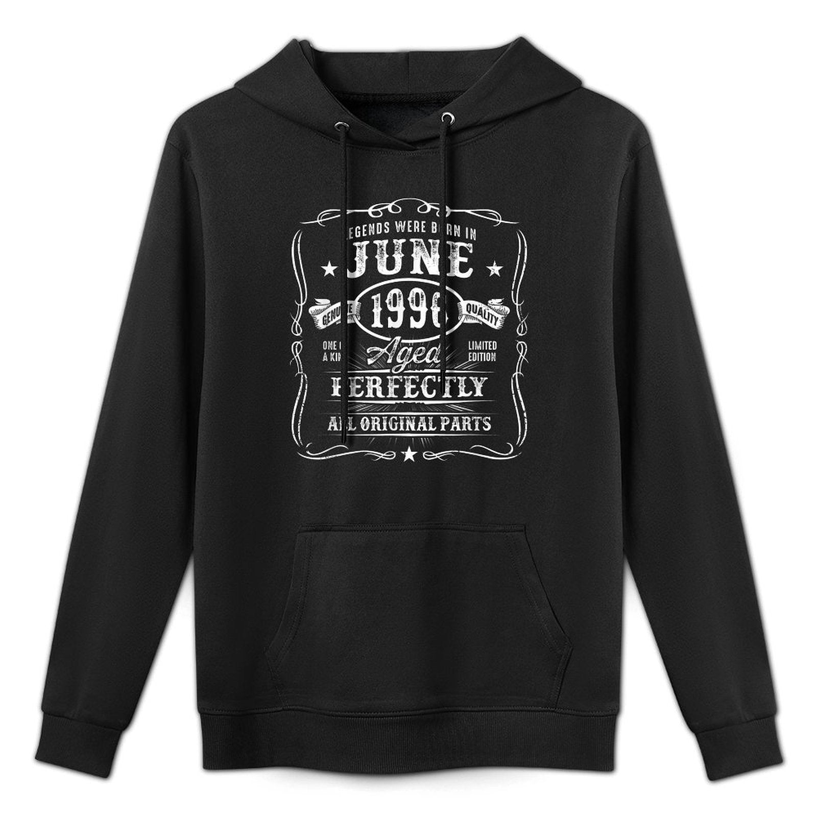 Vintage June 1996  Legendary Since June 1996 25th Birthday Relaxed Fit Hoodie