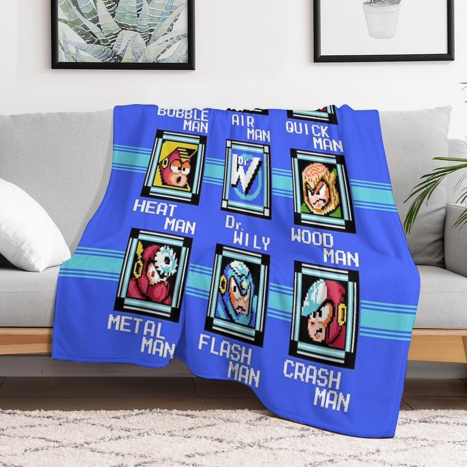 Mega Man 2 - Stage Select Compact Throw Blanket