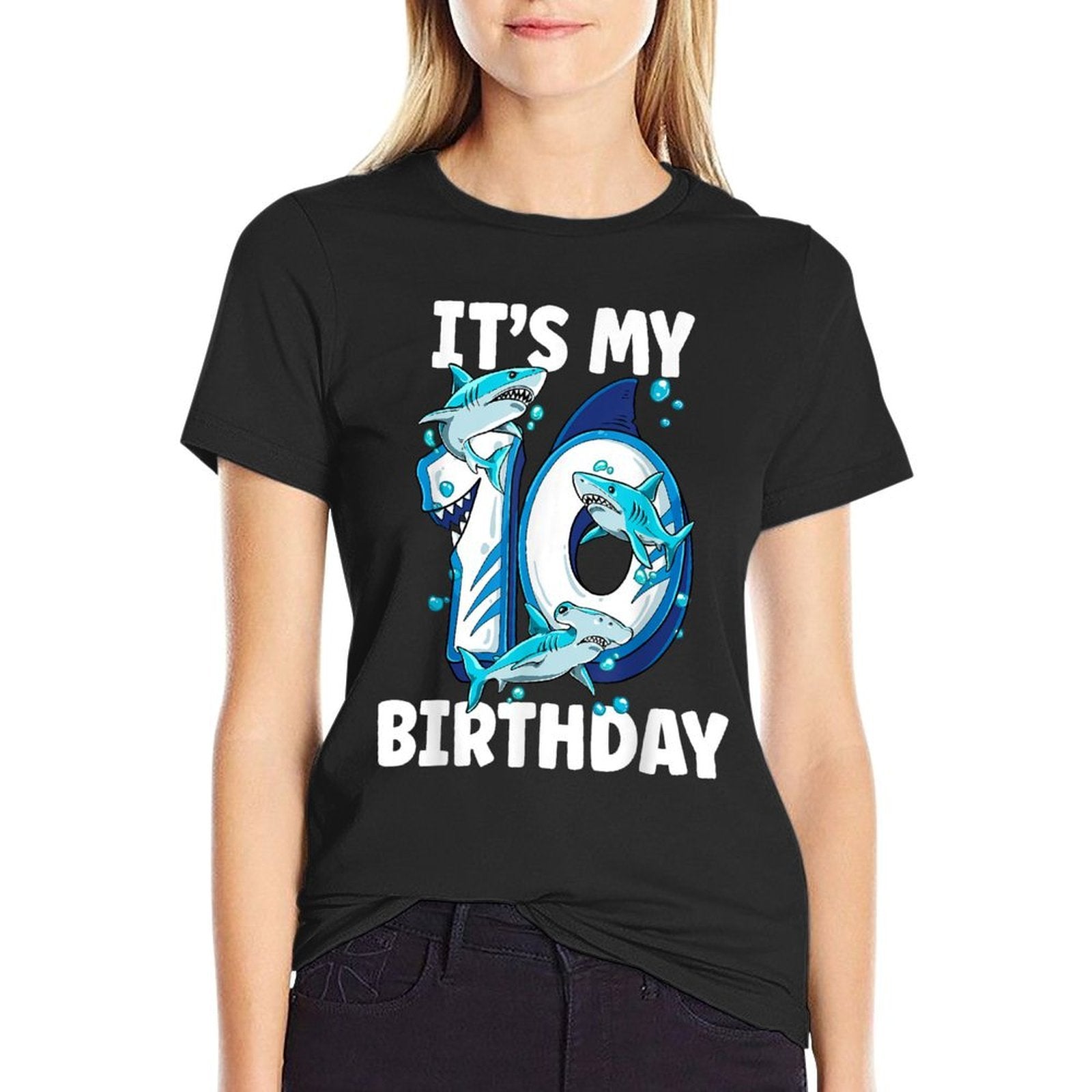 Shark 10th Birthday  Polyester Blend T-Shirt