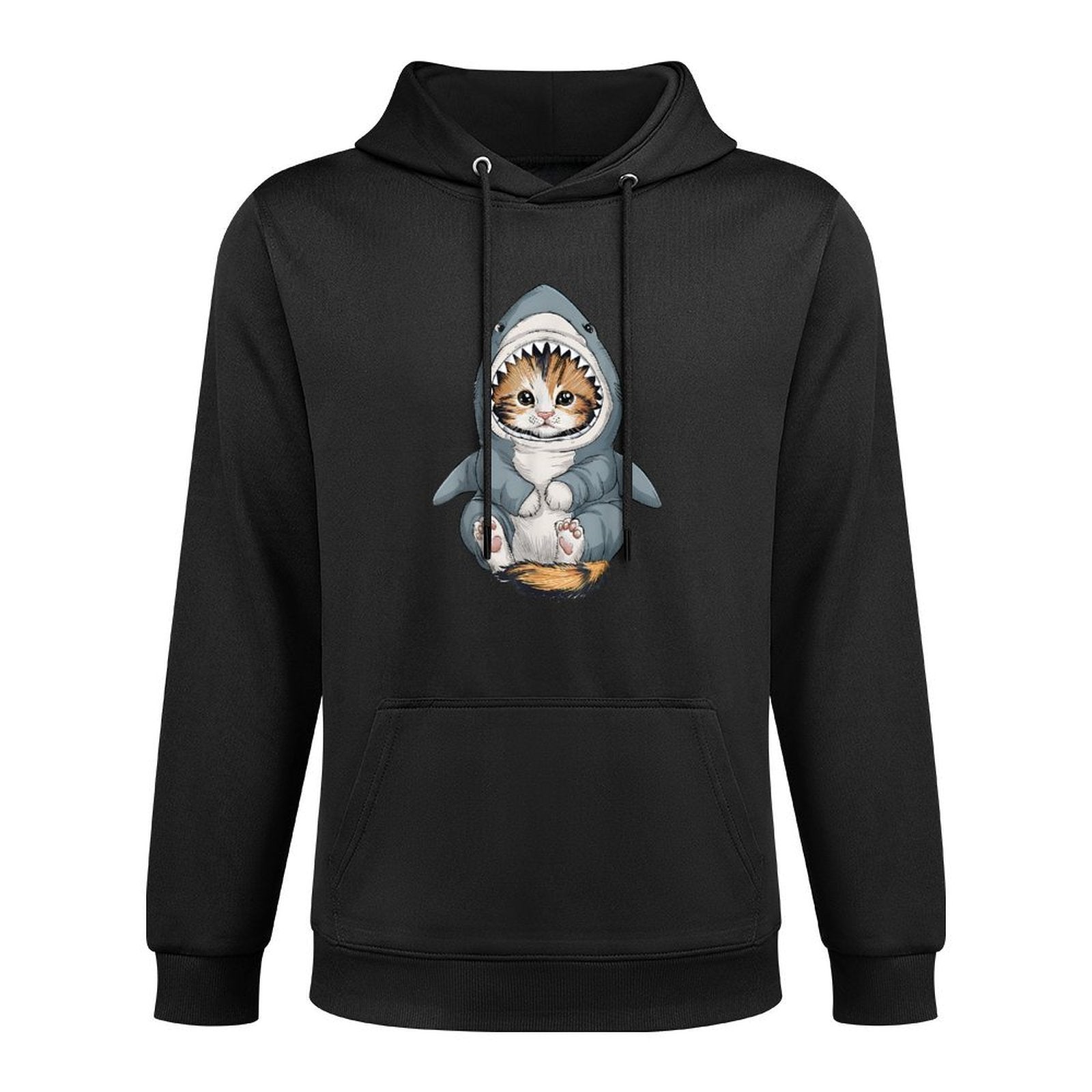 Cute Kitten in A Shark Costume Kitty My Cat Is A Shark Cotton-Polyester Blend Hoodie