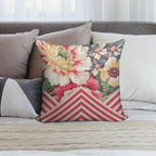 Candy Floral Chevron Soft Durable Construction Throw Pillow