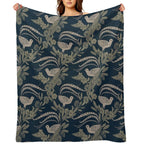 Lyrebird Garden Plush Throw Blanket