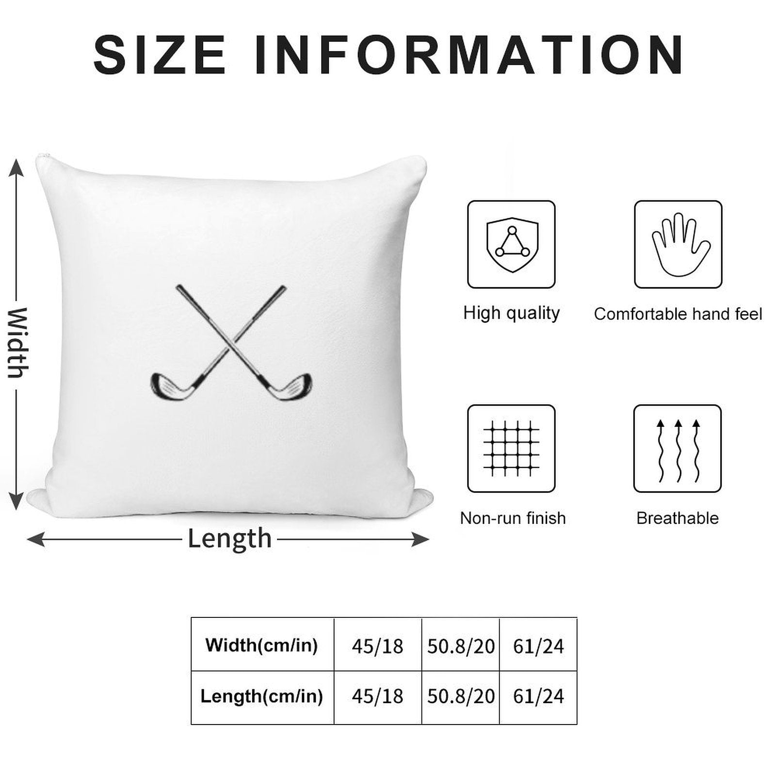Crossed Golf Clubs Logo Soft Skin-Friendly Throw Pillow