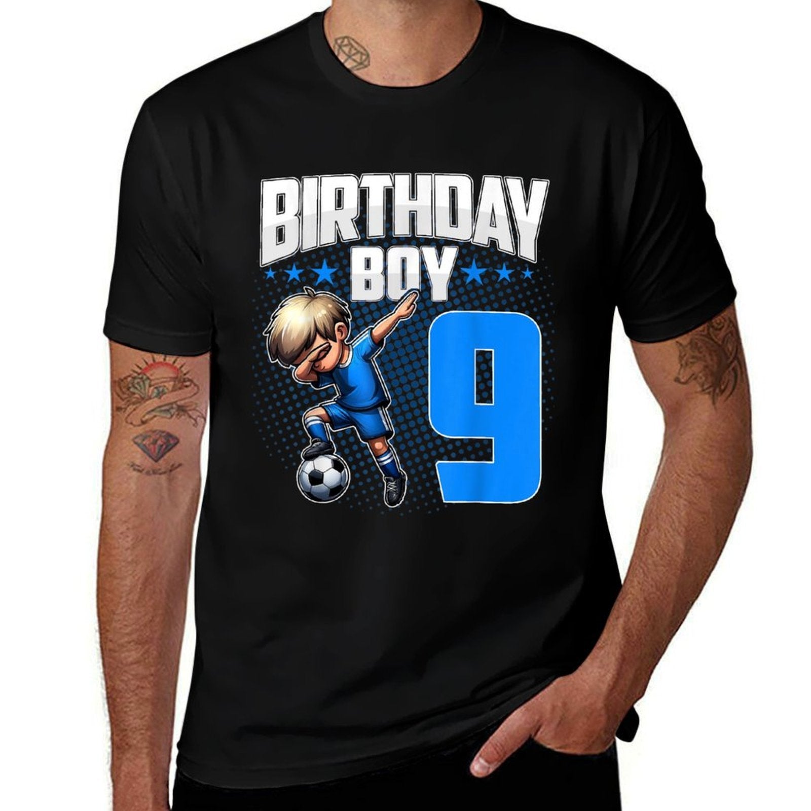 9th Birthday Boy Soccer Dabbing - 9 Years Old Boy Birthday  Affordable Price T-Shirt