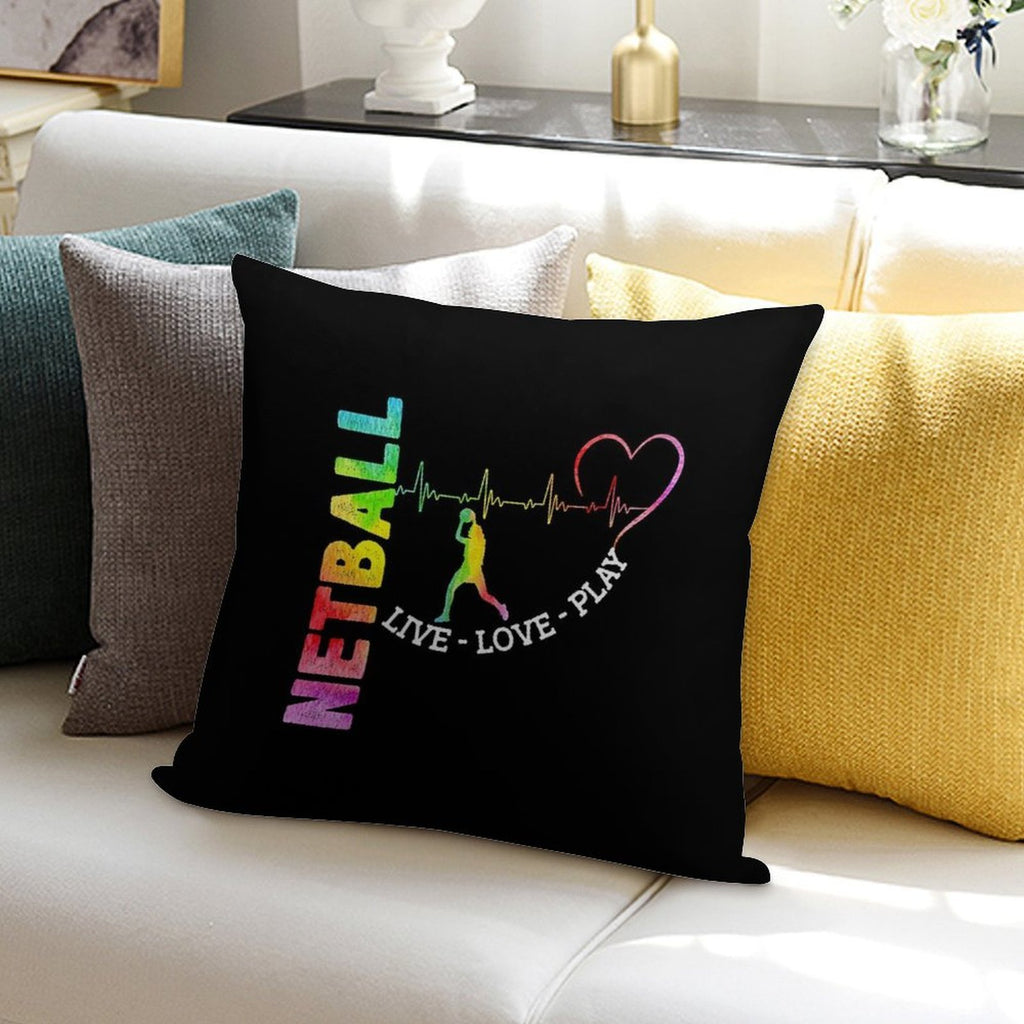 NETBALL - LIVE LOVE PLAY Soft Style Accent Throw Pillow