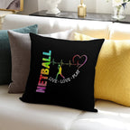 NETBALL - LIVE LOVE PLAY Soft Style Accent Throw Pillow