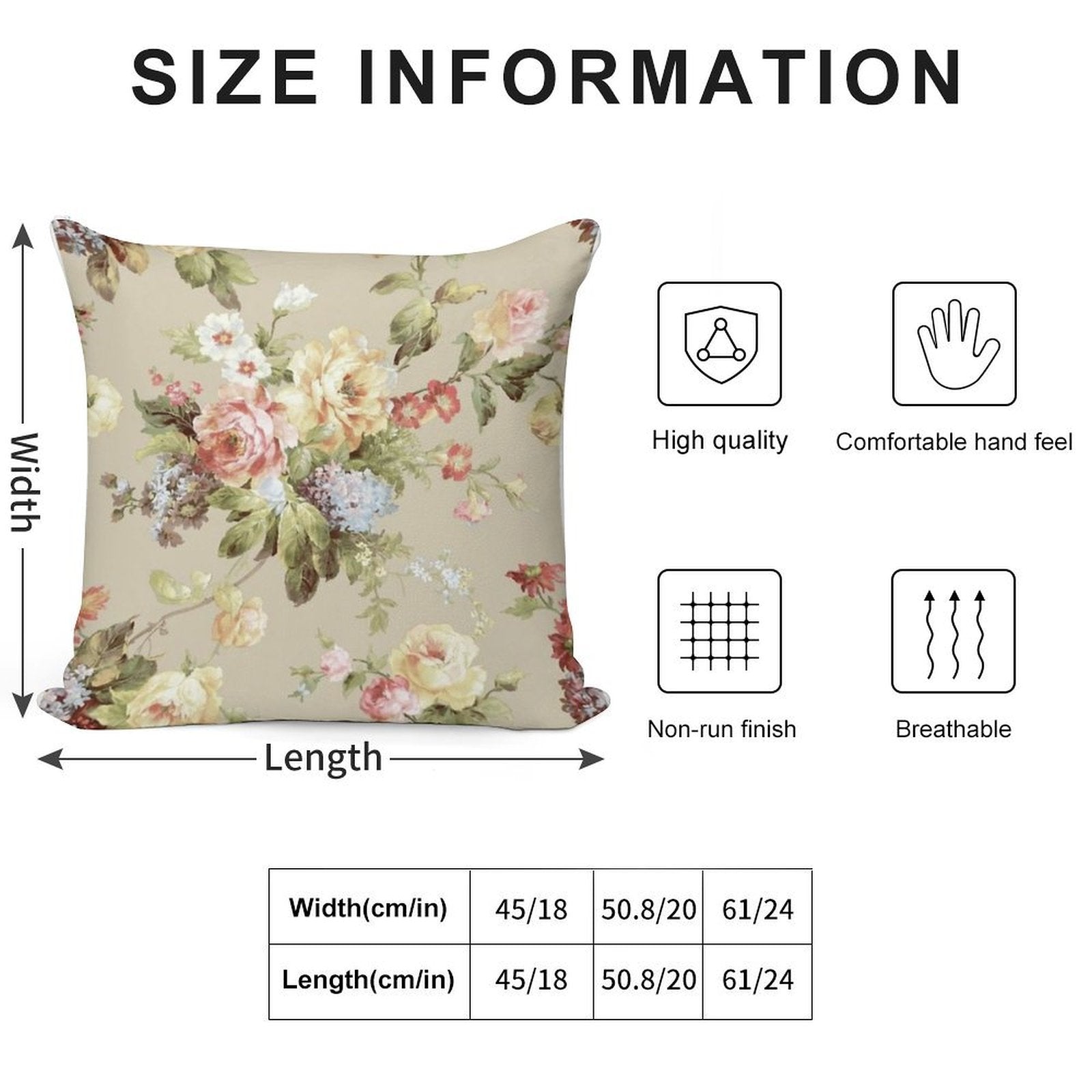 Vintage  Flower Modern Print Art Soft Durable Construction Throw Pillow
