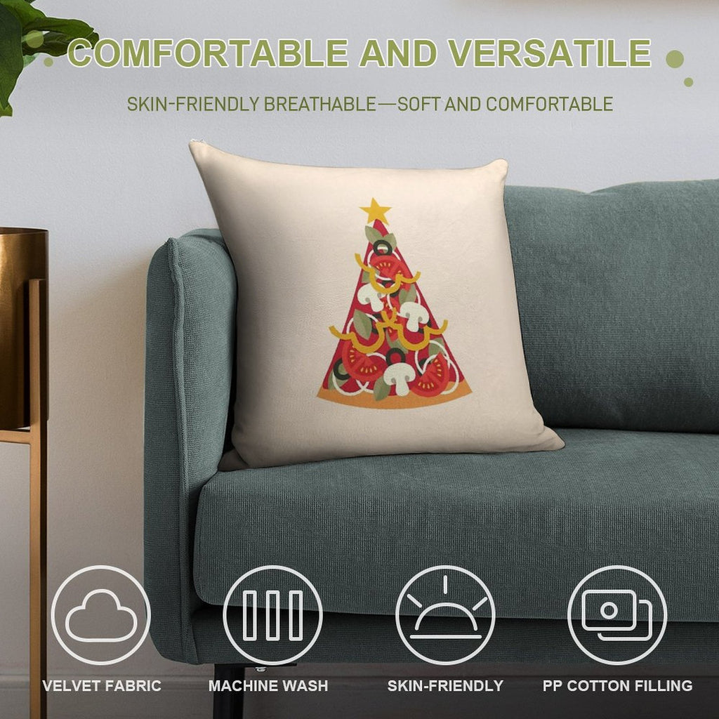 Pizza on Earth - Vegetarian Version Soft Skin-Friendly Throw Pillow