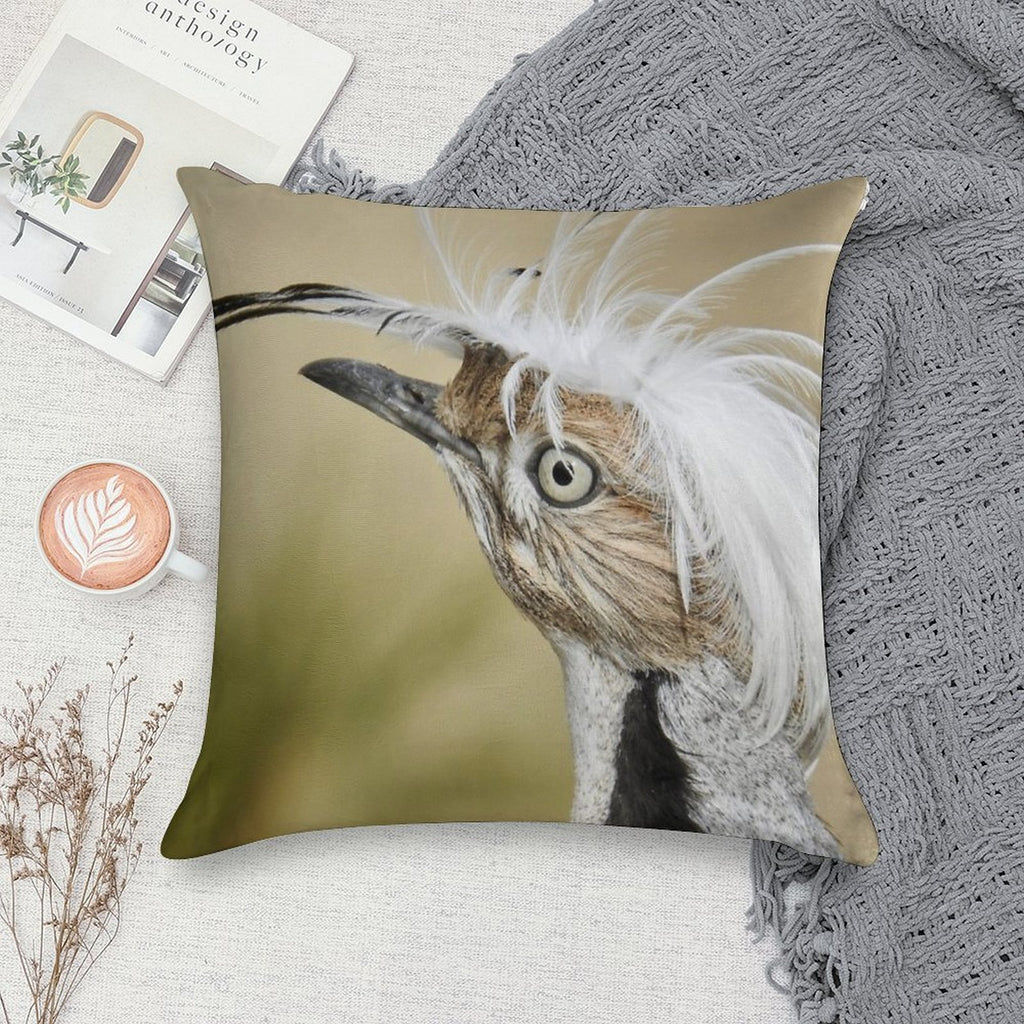Asian Houbara Bustard Soft High-Density Material Throw Pillow