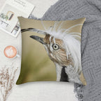 Asian Houbara Bustard Soft High-Density Material Throw Pillow