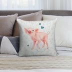 Cute Piglet by Maria Tiqwah Soft Decorative Cover Throw Pillow