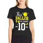 10th Birthday Softball Girl Ten Year Old Softball Player Comfortable T-Shirt