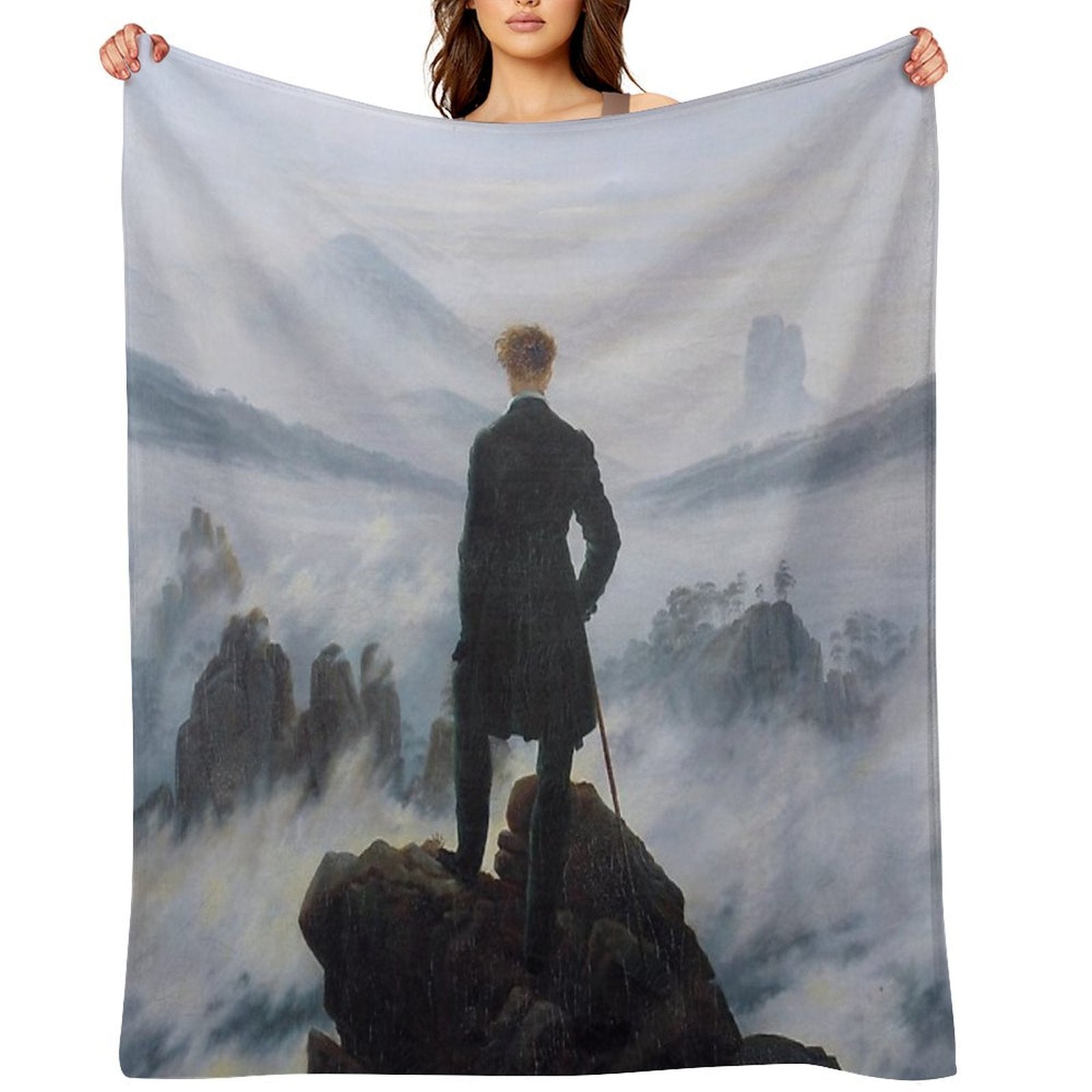 Casper David Friedrich's Wanderer Above The Sea of Fog Comfort Throw Blanket