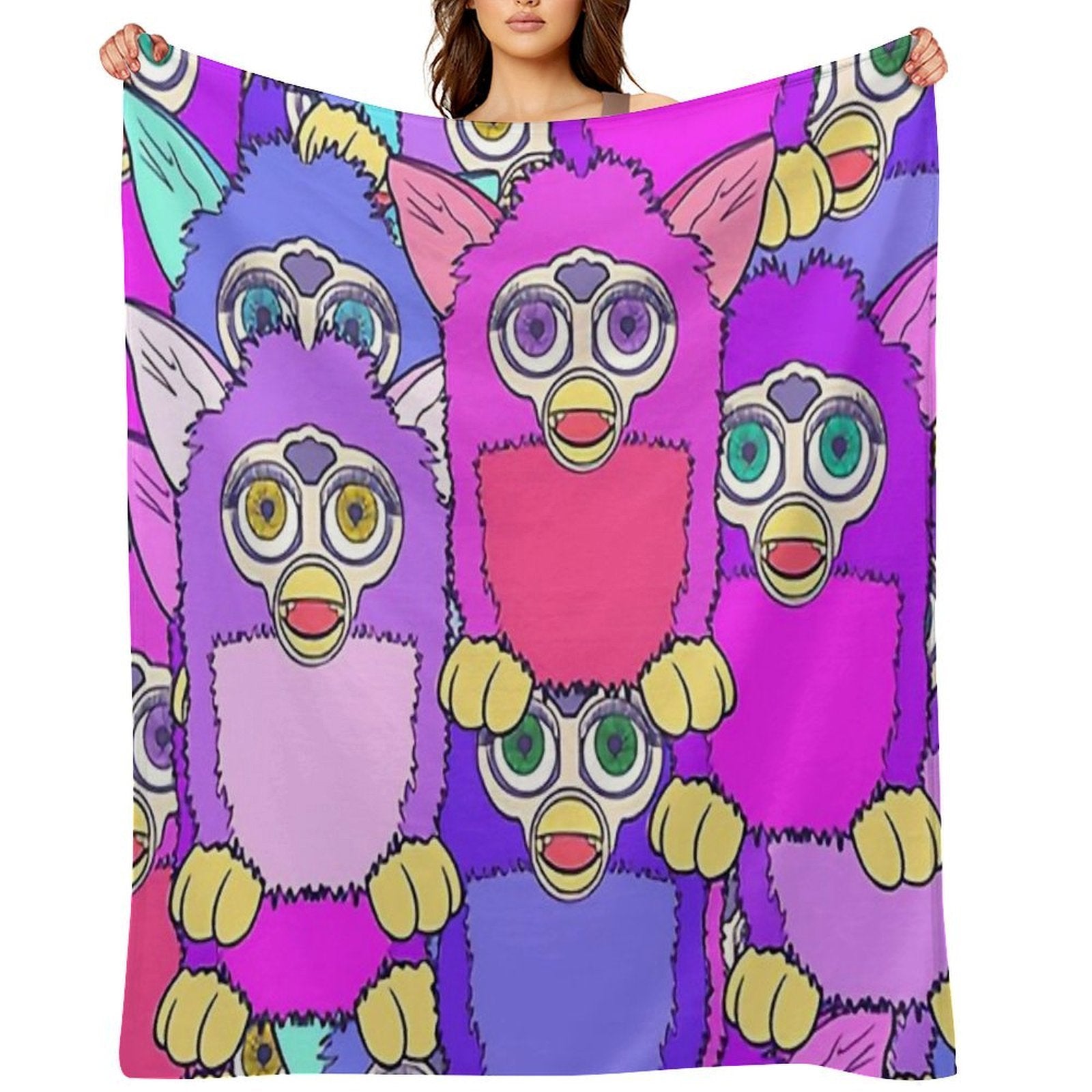 Purple Furbys Lightweight Throw Blanket