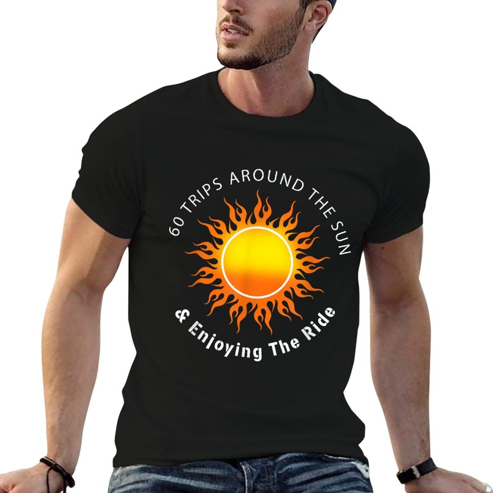60 Trips Around The Sun 60th Birthday  Cotton T-Shirt