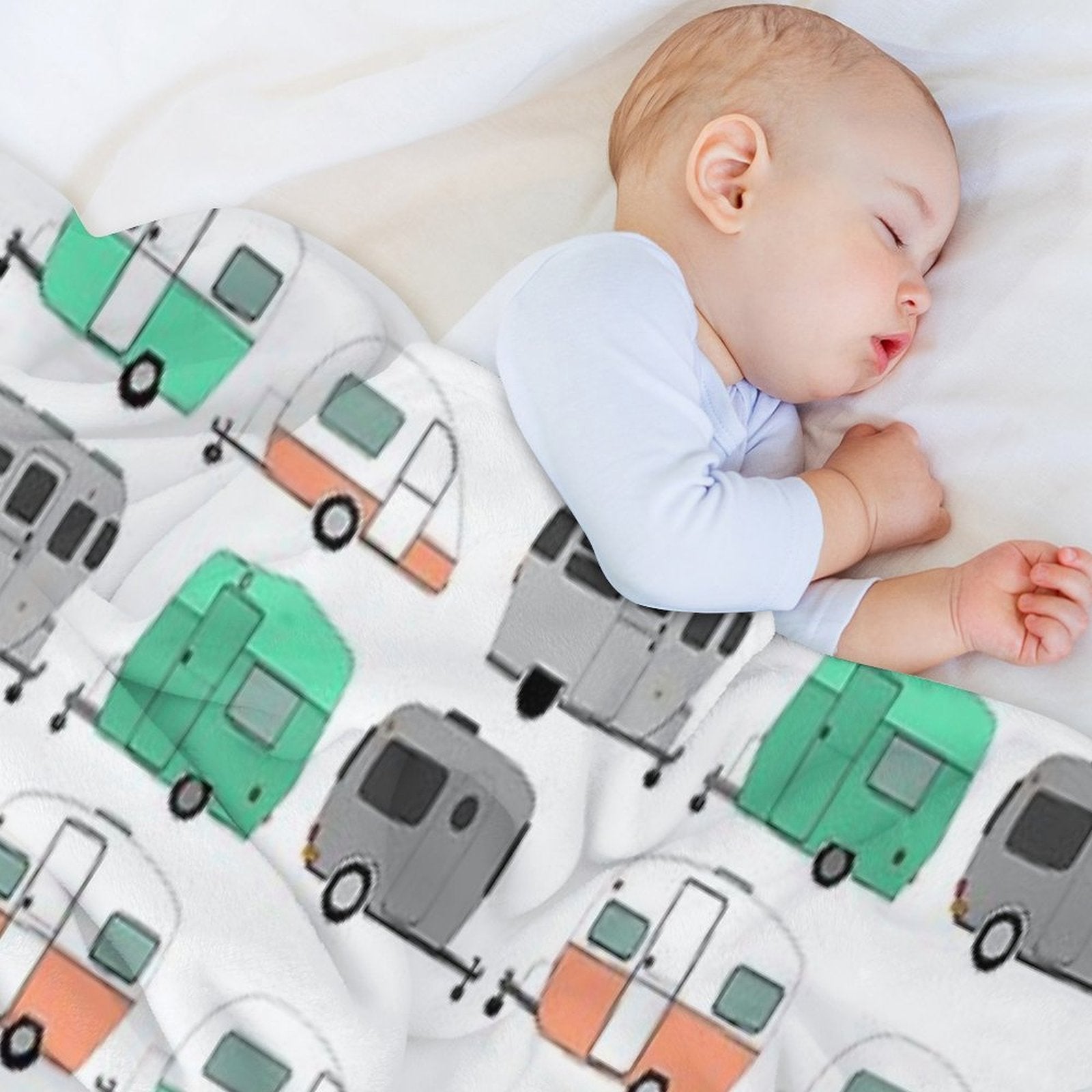 Vintage Caravan Pattern Velvety-soft Throw Blanket