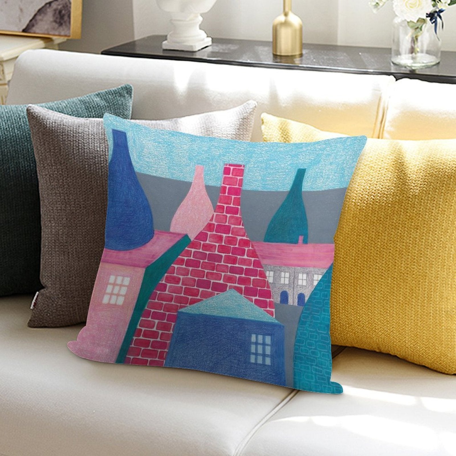 STOKE ON TRENT SERIES Soft Durable Construction Throw Pillow
