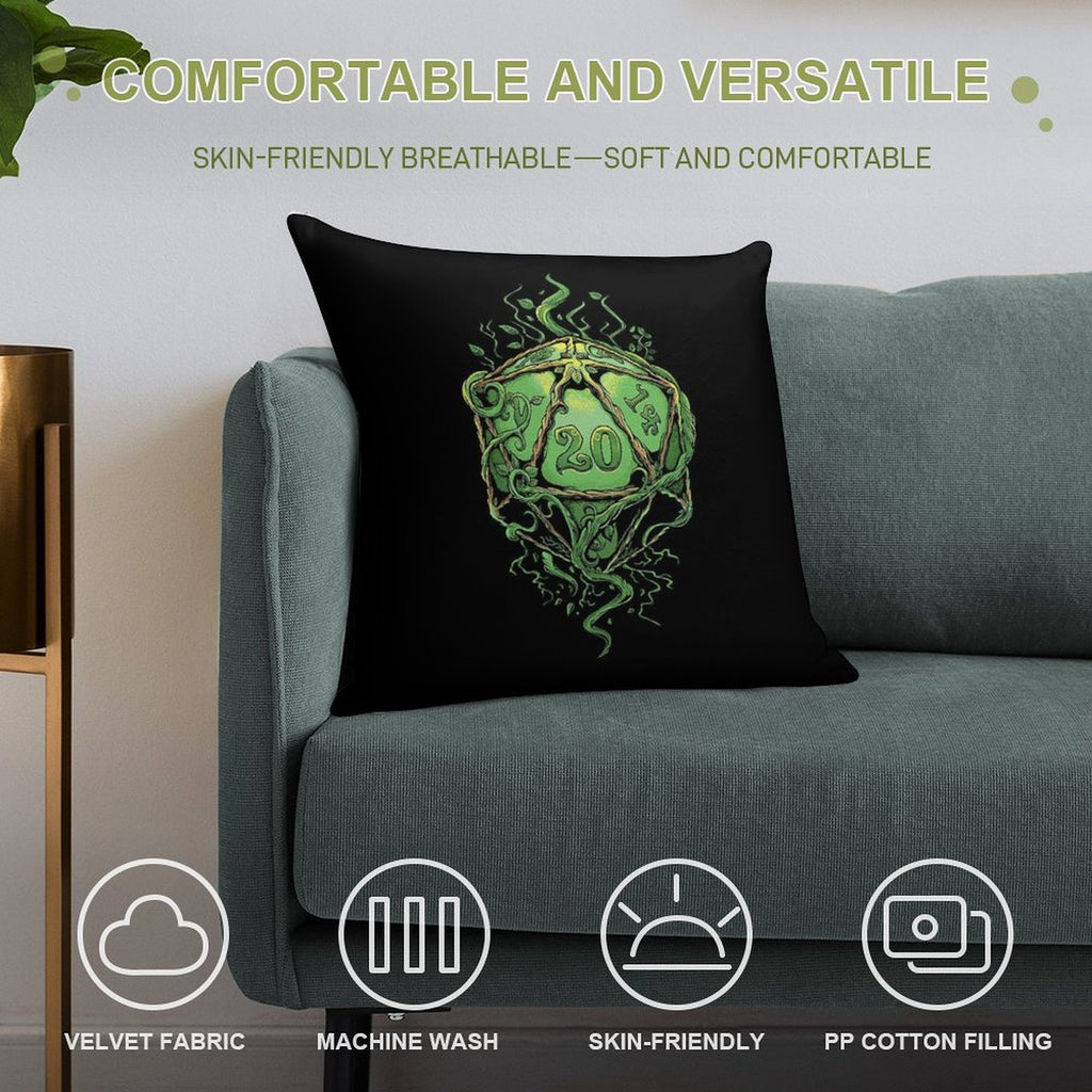 D20 of Growth Soft Fade-Resistant Throw Pillow